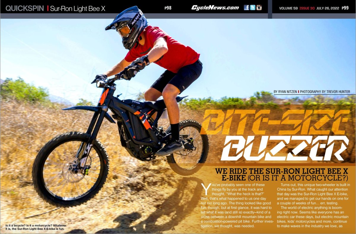 Surron Makes Cycle News Magazine! - Surron Canada