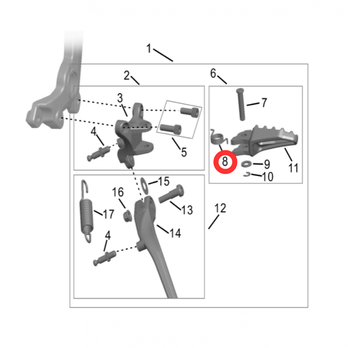 Hyper Bee Footpeg Spring (Left) - Surron Canada