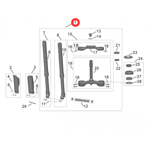 Hyper Bee Front Fork Assembly - Surron Canada