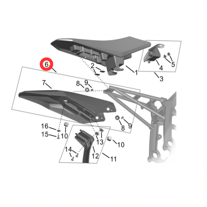 Hyperbee Rear Fender Hyper Bee Rear Fender (Black) — Surron Canada