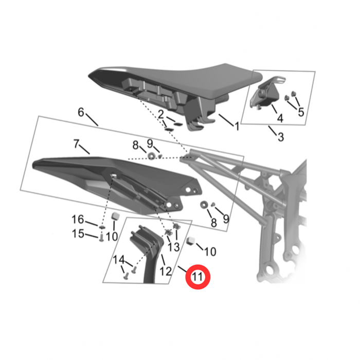 Hyper Bee Rear Wheel Mudguard - Surron Canada