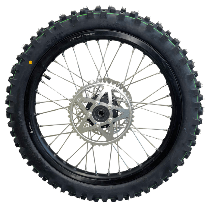 Light Bee 18" Rear Wheel Assembly with Brake Disc, Sprocket, & Tire - Surron Canada