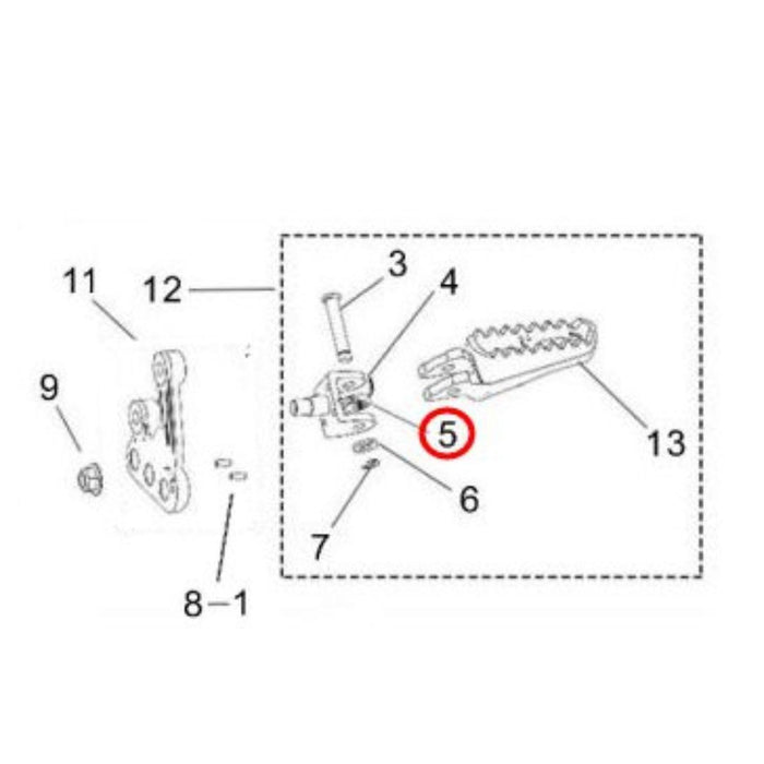 Ressort de rappel du repose-pied