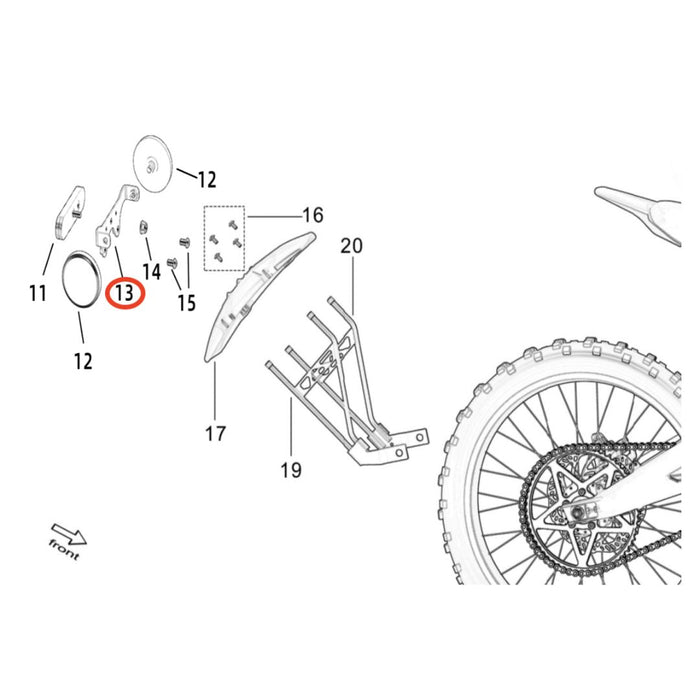 Light Bee Rear Reflector Bracket - Surron Canada