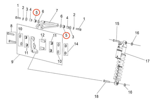 Light Bee Rear Shock Triangle Bearing - Surron Canada