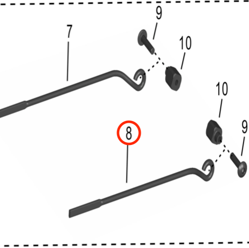 Storm Bee Battery Support Rod (REAR LEFT) - Surron Canada