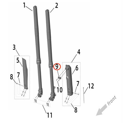 Ultra Bee Left Fork Guard Brake Line Holder - Surron Canada