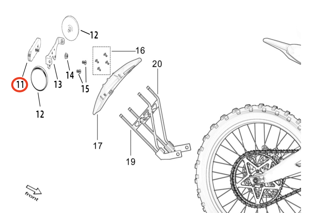 Ultra Bee / Light Bee Rear Reflector - Surron Canada